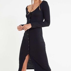 Urban Outfitters Hallie Ribbed Cardigan Midi Dress